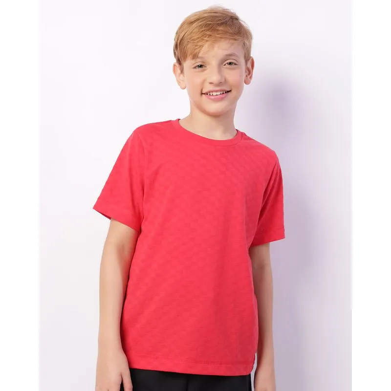 Camiseta Juvenil Texturizada Manga Curta Vermelha 12