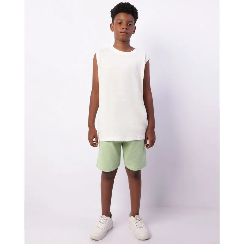 Bermuda Juvenil Moletinho Texturizada Com Bolsos Verde 10