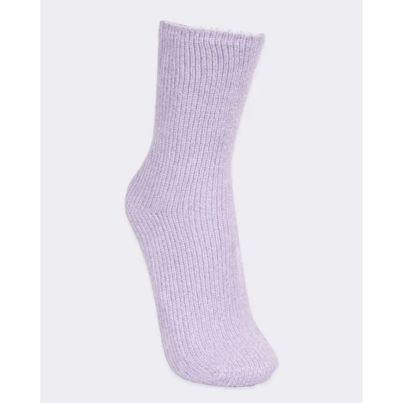 Meia Feminina Chenille Cano Alto Fitter Lilás 34 A 38