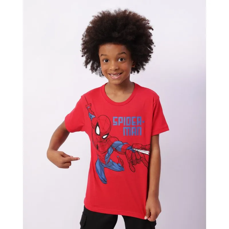 Camiseta Infantil Marvel Homem Aranha Manga Curta Vermelha 4