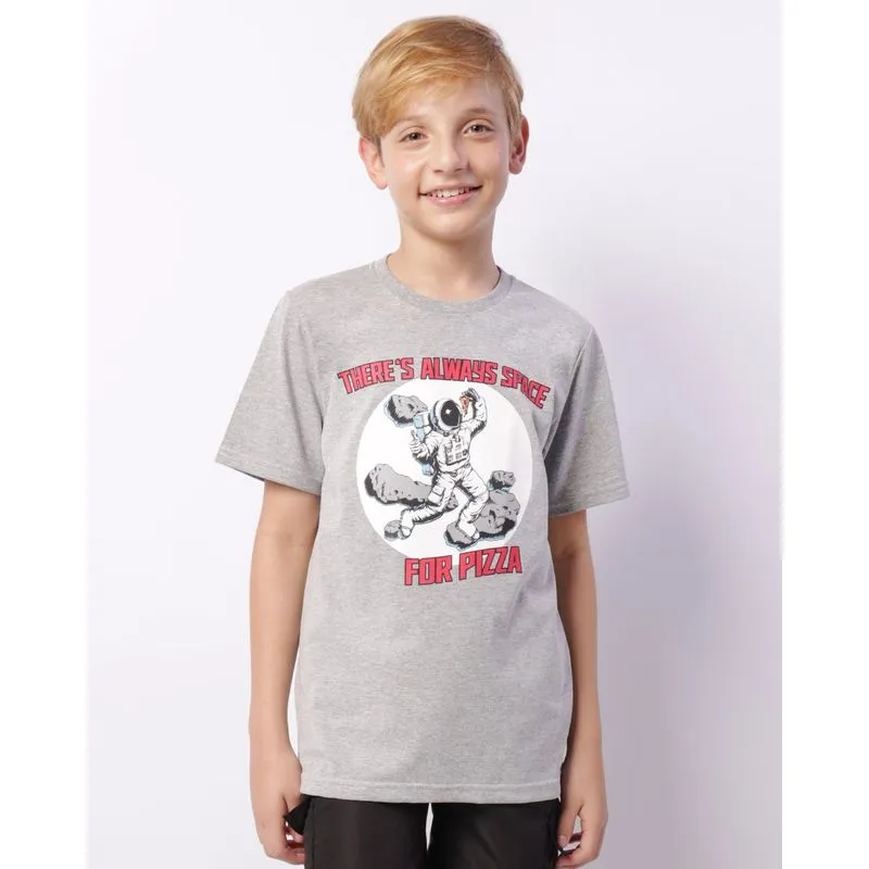 Camiseta Juvenil Estampa Astronauta Manga Curta Cinza 10