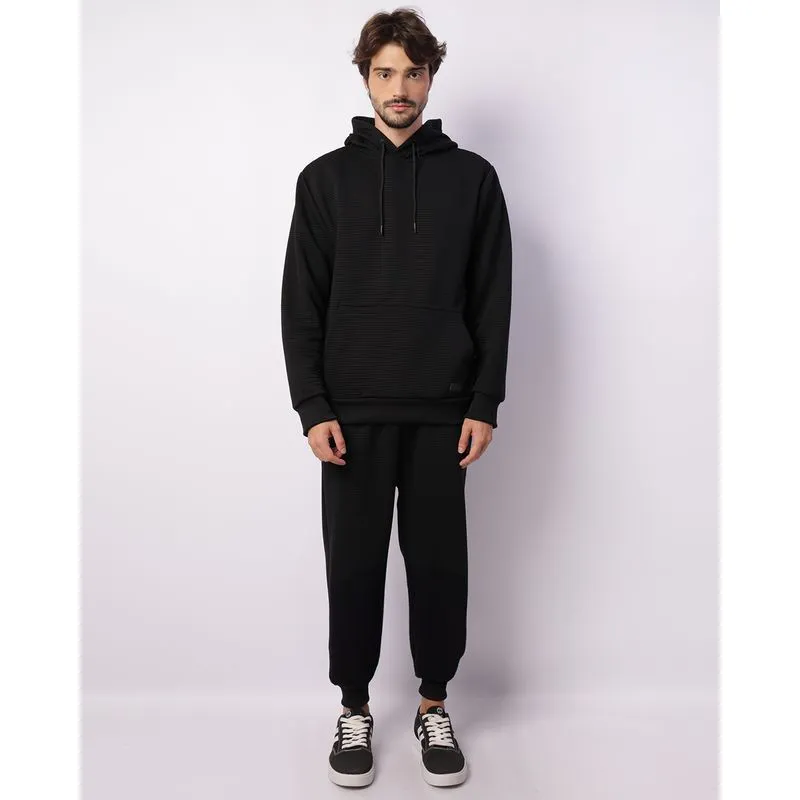 Calça Masculina Jogger Texturizada Com Cordão Preta M