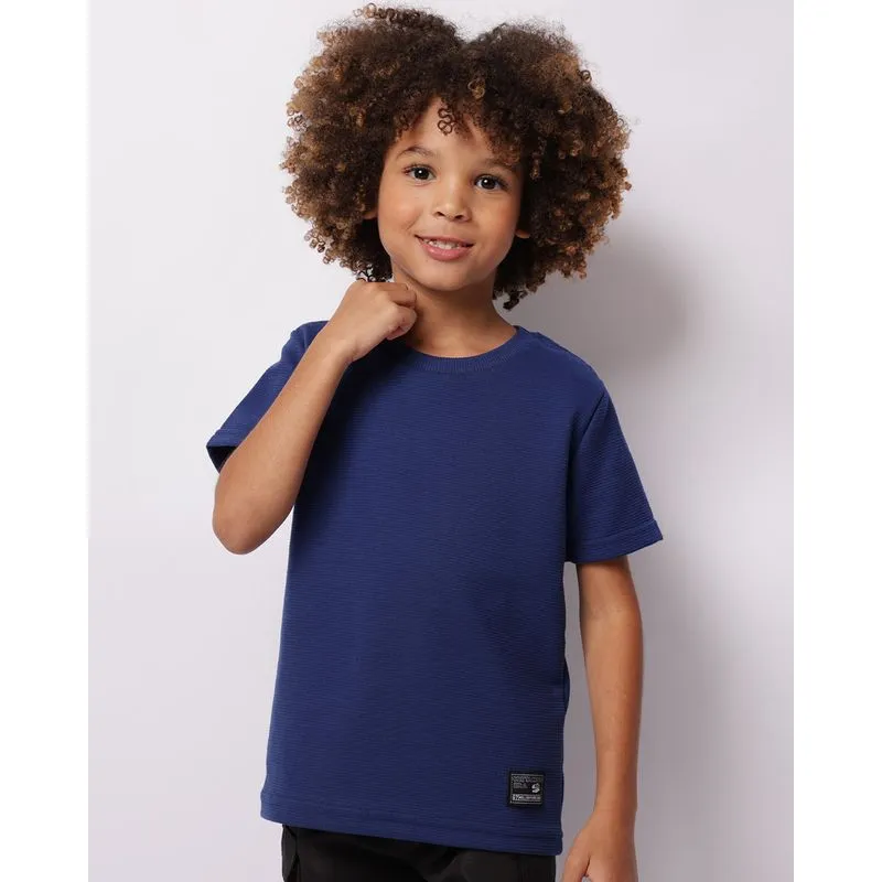 Camiseta Infantil Manga Curta Texturizada Marinho 6