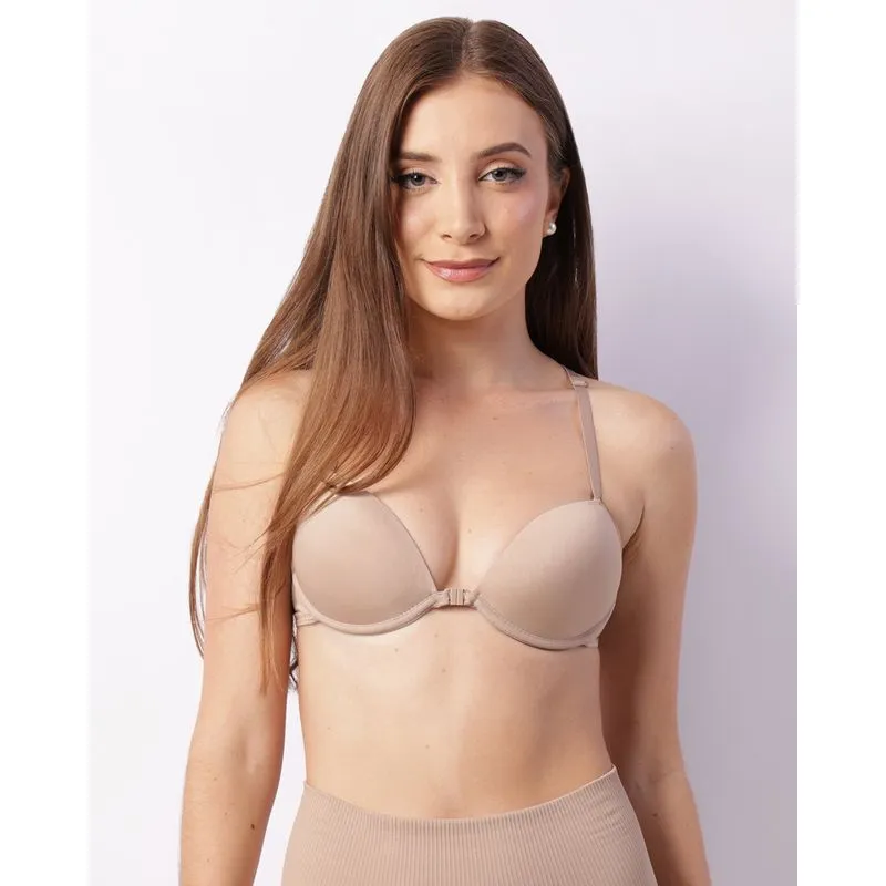 Sutiã Feminino Push Up Nadador Com Bojo Bege 40