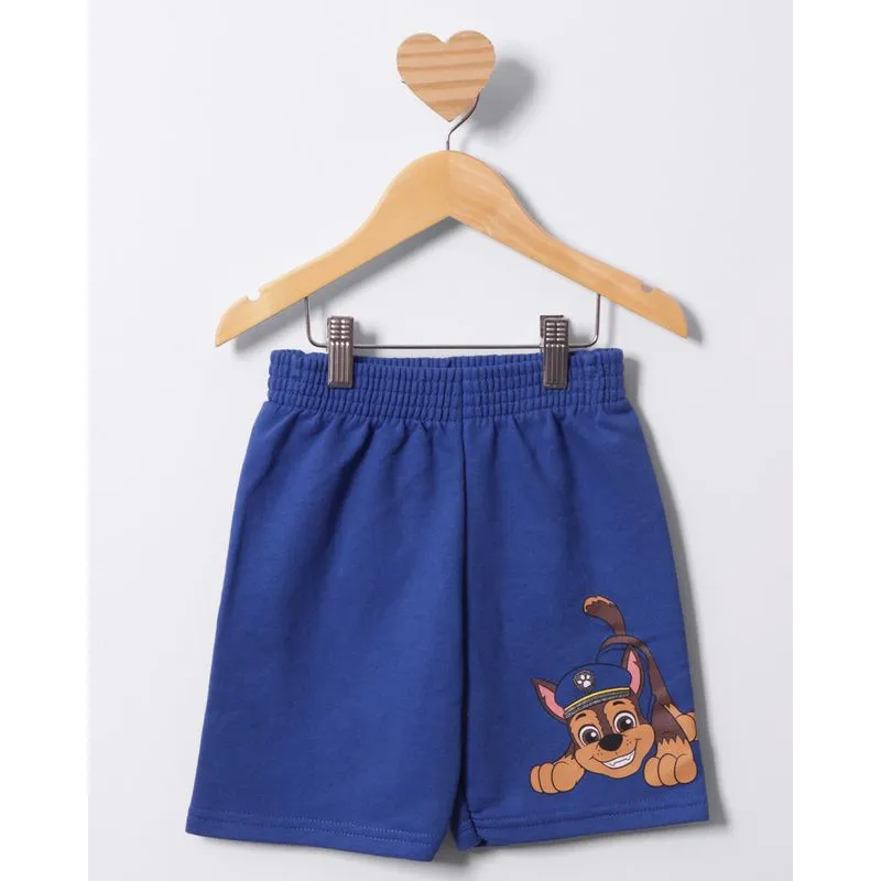 Bermuda Bebê Moletinho Chase Patrulha Canina Azul 3