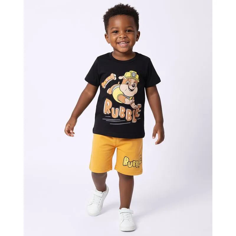 Conjunto Bebê Curto Rubble Patrulha Canina Preto 1
