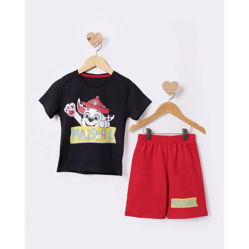 Conjunto Bebê Curto Patrulha Canina Marshall Preto 1