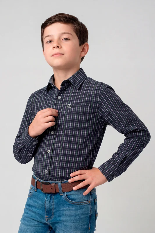 CAMISA ML REGULAR 29114LI INFANTIL XADREZ / 2A