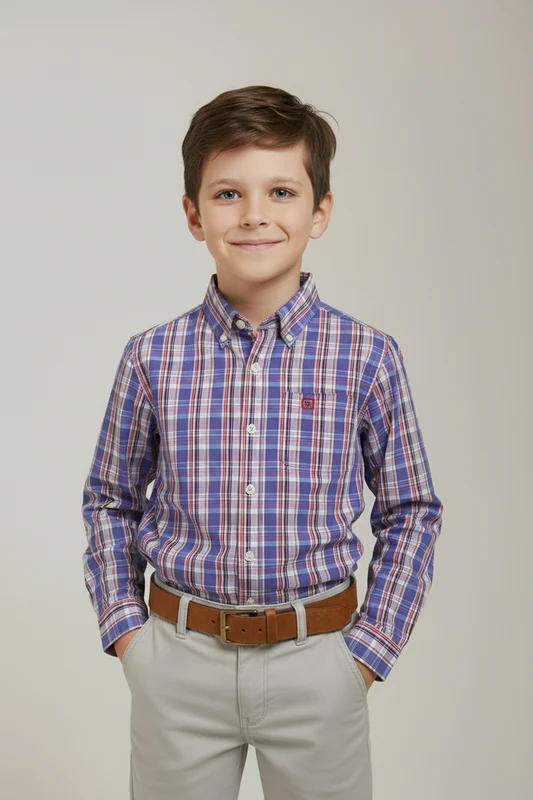CAMISA ML REGULAR 29122LI INFANTIL XADREZ / 2A