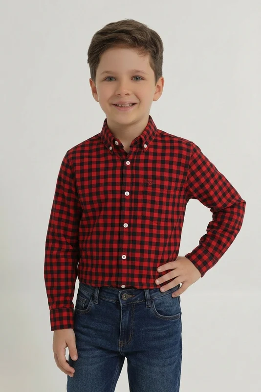 CAMISA CUSTOM ML XADREZ BORDADA 2975LI INFANTIL XADREZ / 6A