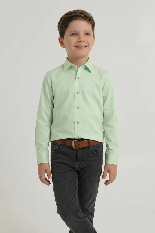CAMISA EXTRA ML BORDADO 2865LI INFANTIL VERDE BB / 10A