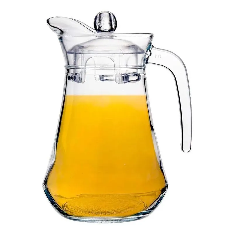 10x Jarra De Vidro Com Tampa Plástica 1,6l Line