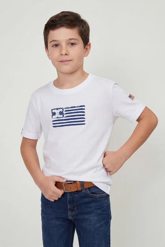 CAMISETA CUSTOM MC ESTAMPADA 14232 INFANTIL BRANCO / 2A