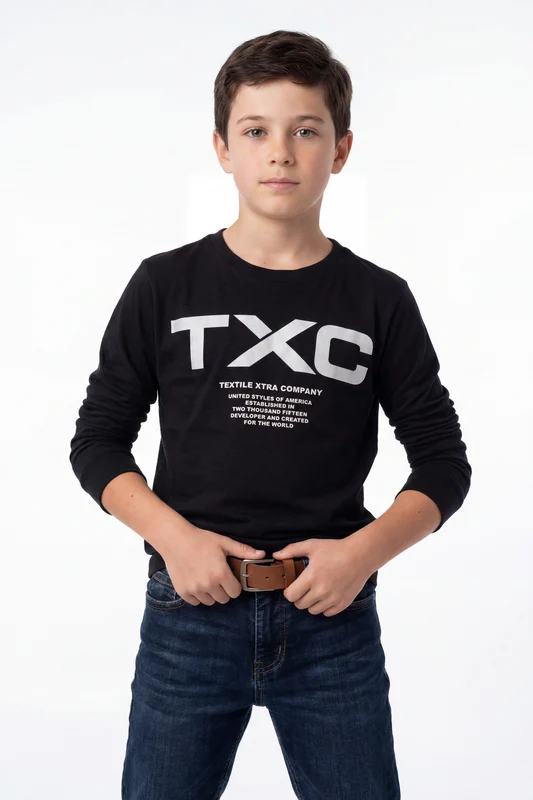 CAMISETA REGULAR ML 191644I INFANTIL PRETO / 2A
