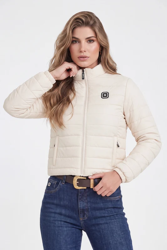JAQUETA EXTRA ML PUFFER BORDADA 7226 OFF WHITE / G