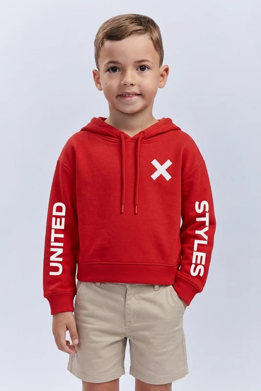 MOLETOM CUSTOM ML BORDADO 13023I INFANTIL VERMELHO / 4A