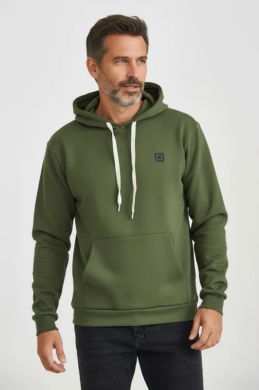 MOLETOM CAPUZ 3407 VERDE MILITAR / P