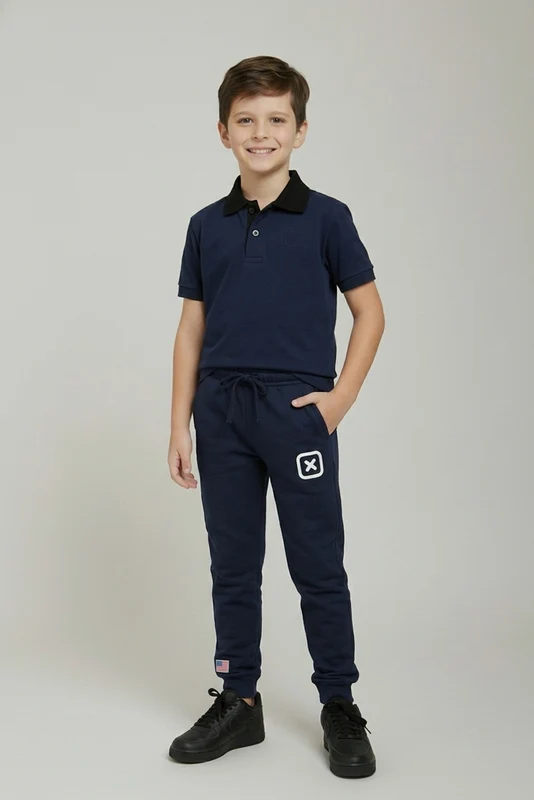 CALCA CUSTOM MOLETOM 25041I INFANTIL MARINHO / 4A