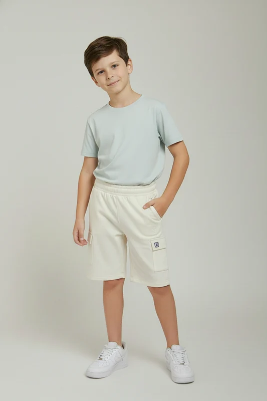 BERMUDA JOGGER MOLETOM 8714I INFANTIL OFF WHITE / 12A