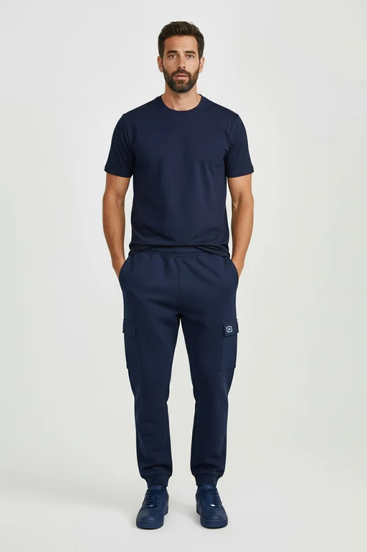CALCA JOGGER MOLETOM 25110 MARINHO / M