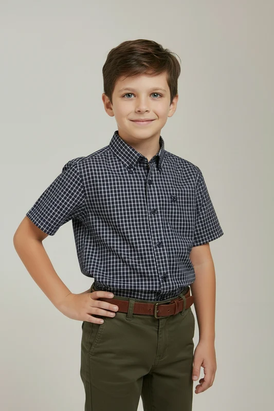 CAMISA MC REGULAR 29115CI INFANTIL XADREZ / 14A