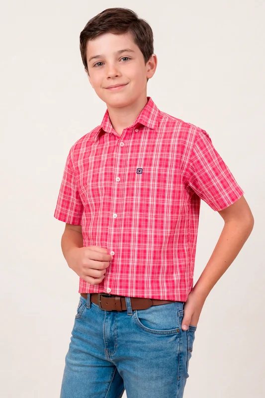 CAMISA REGULAR MC 29195CI INFANTIL XADREZ / 14A