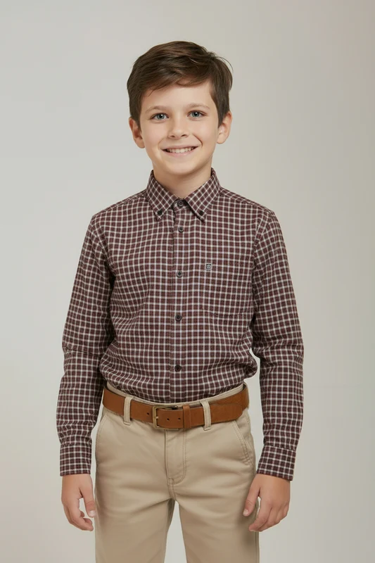 CAMISA ML REGULAR 29121LI INFANTIL XADREZ / 14A