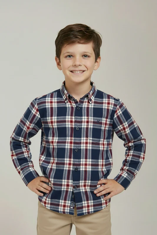 CAMISA REGULAR TRICOLINE 29139LI INFANTIL XADREZ / 12A