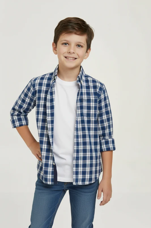 CAMISA REGULAR TRICOLINE 29218LI INFANTIL XADREZ / 8A