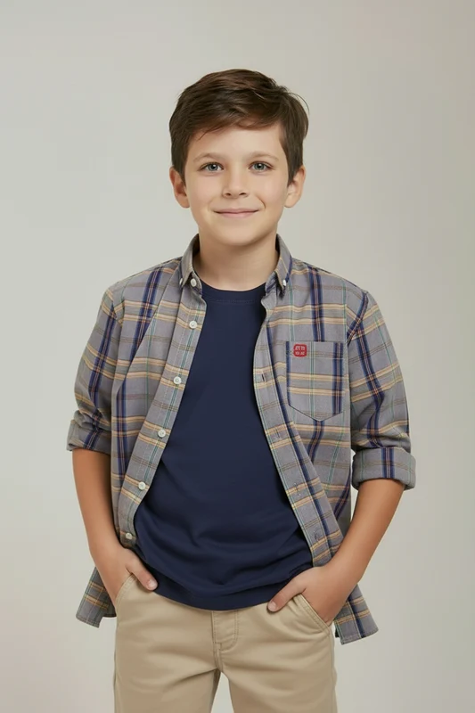 CAMISA REGULAR TRICOLINE 29242LI INFANTIL XADREZ / 2A