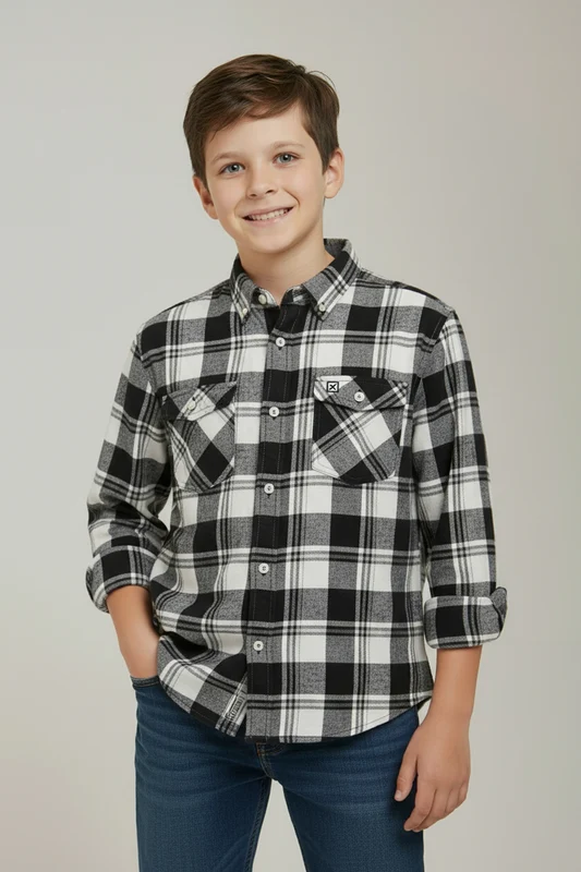CAMISA REGULAR SARJA 29253LI INFANTIL XADREZ / 14A