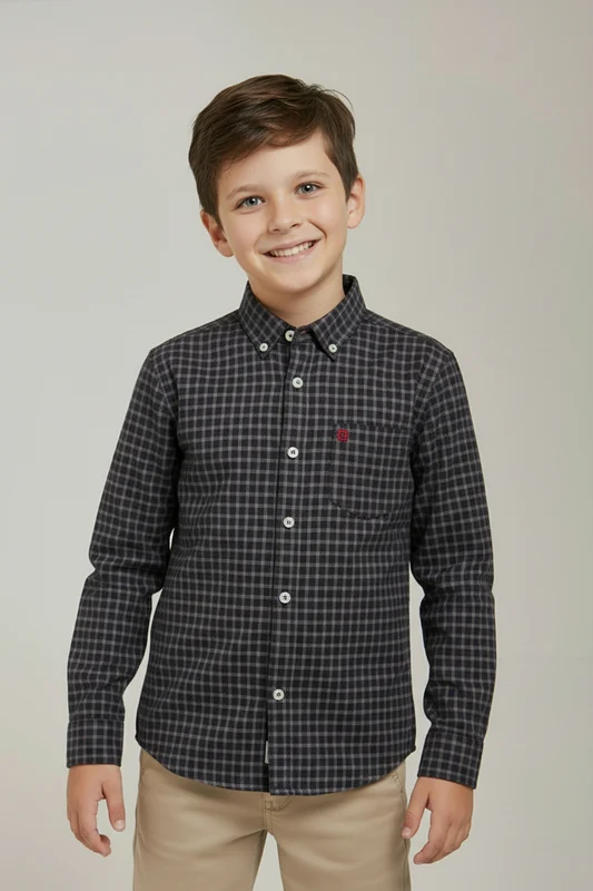 CAMISA REGULAR OXFORDINE 29257LI INFANTIL XADREZ / 12A