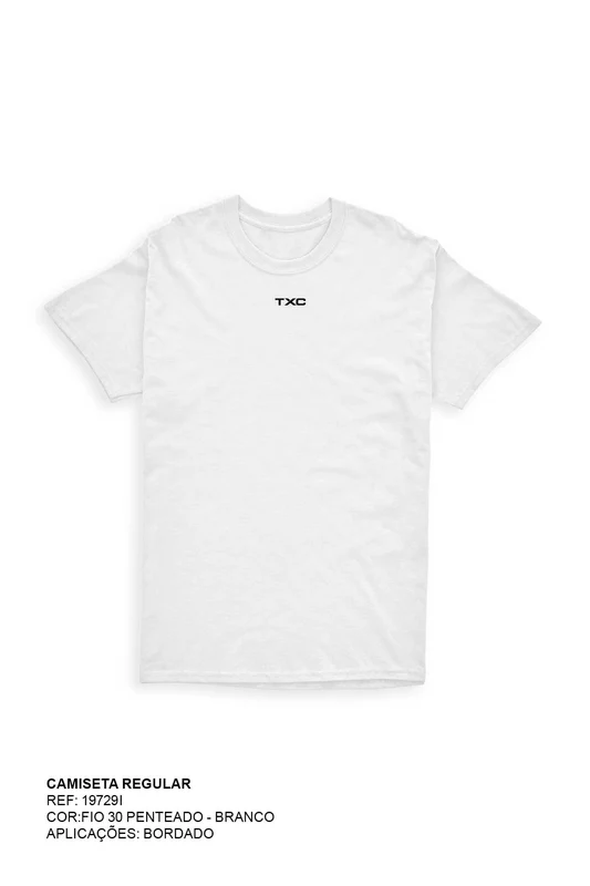 CAMISETA REGULAR FIO 30 BORDADA 19729i INFANTIL BRANCO / 14