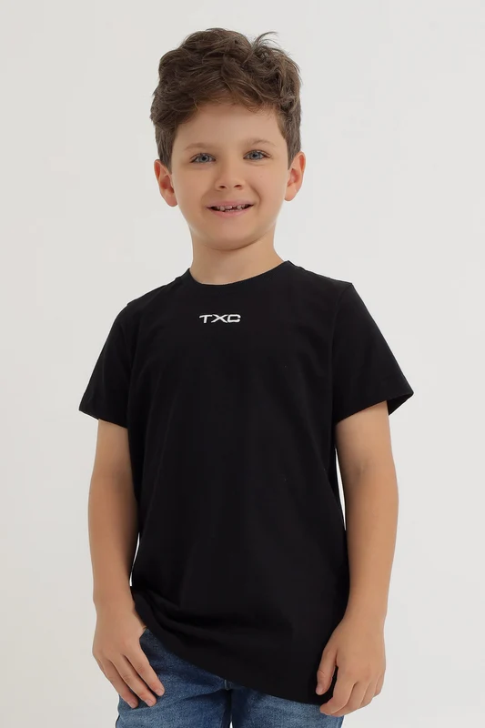 CAMISETA REGULAR FIO 30 BORDADA 19729i INFANTIL PRETO / 14