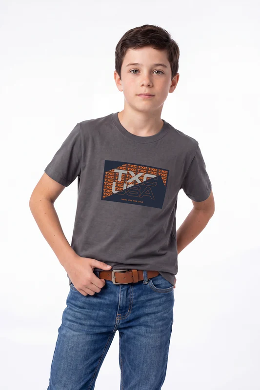 CAMISETA REGULAR FIO 30 192377I INFANTIL GRAFITE / 10A