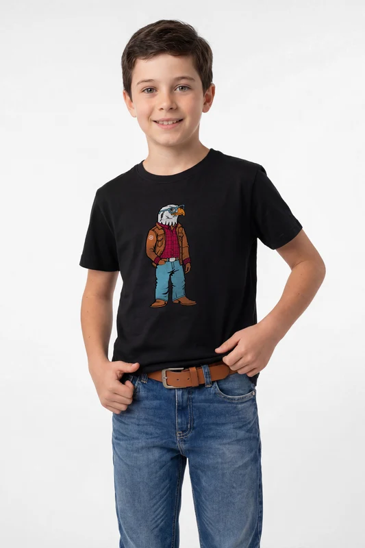 CAMISETA REGULAR FIO 30 PENTEADA 192404 INFANTIL PRETO / 6A