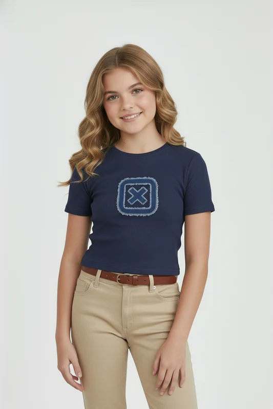CAMISETA SLIM FIO 30 PENTEADA ESTAMPADA INFANTIL MARINHO / 6A