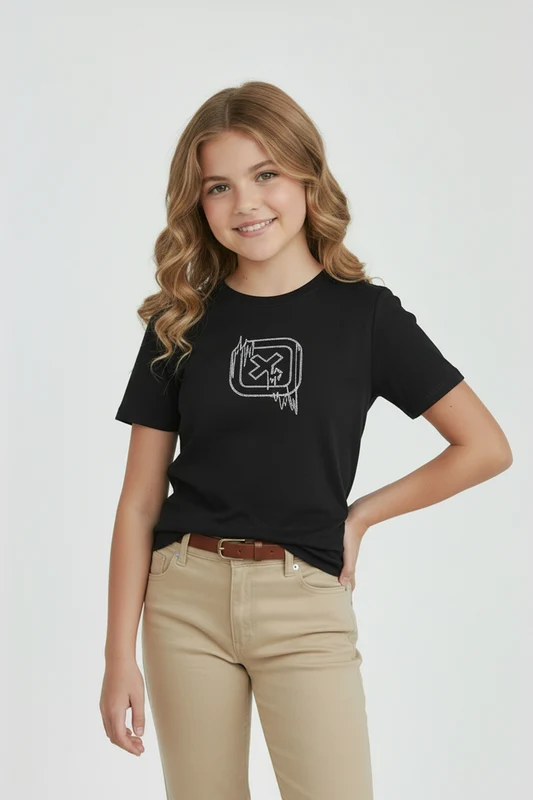CAMISETA SLIM FIO 30 PENTEADA 51041I INFANTIL PRETO / 14A