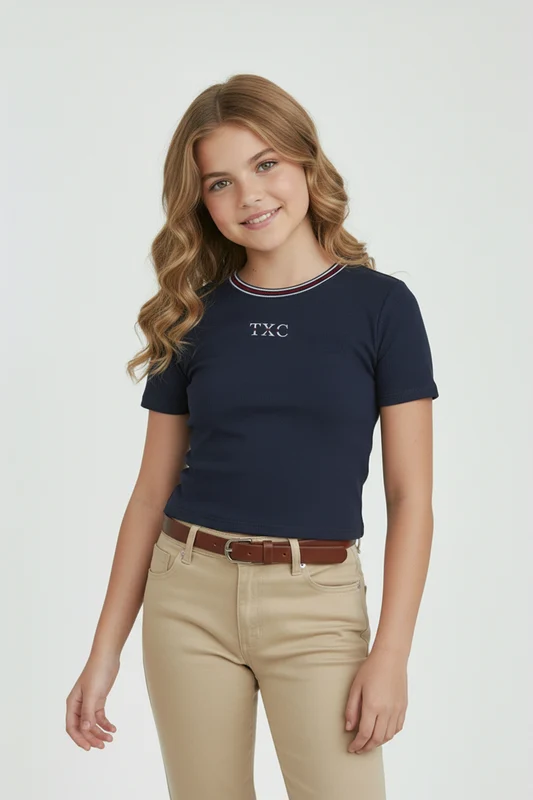 CAMISETA SLIM FIO 30 PENTEADA 51051I INFANTIL MARINHO / 2A