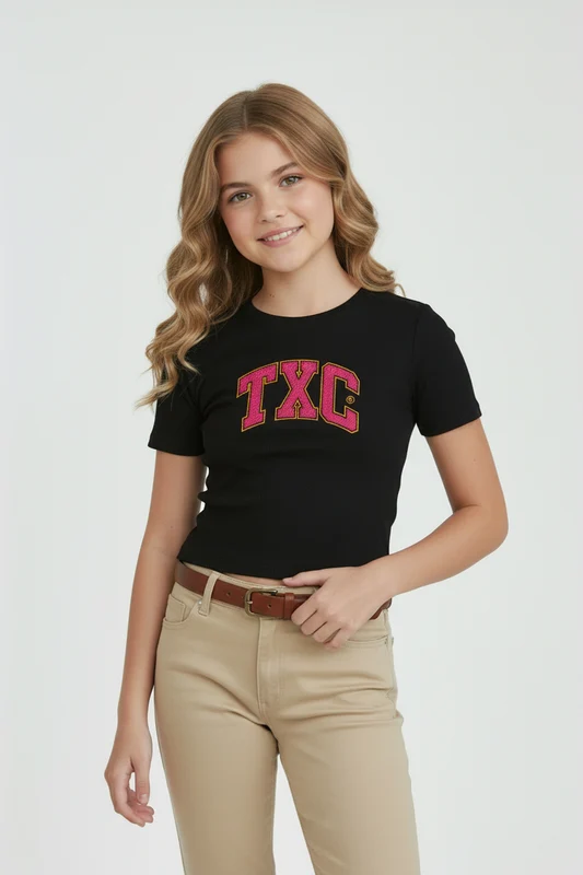 CAMISETA SLIM FIO 30 PENTEADA 51071I INFANTIL PRETO / 2A