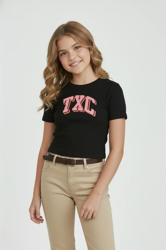 CAMISETA SLIM FIO 30 PENTEADA 51047I INFANTIL PRETO / 4A