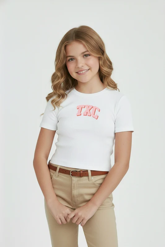 CAMISETA SLIM FIO 30 PENTEADA 51047I INFANTIL OFF WHITE / 8A