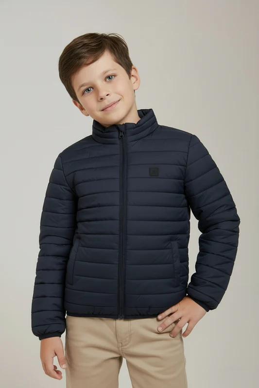 JAQUETA PUFFER NYLON COM 7363I INFANTIL MARINHO / 6A