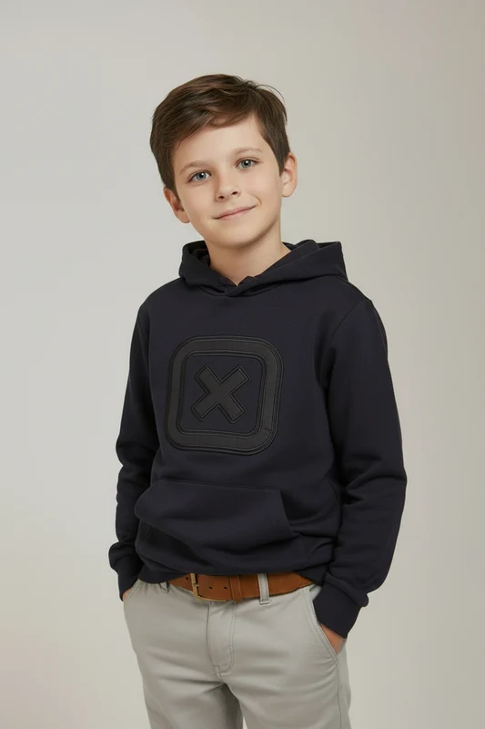 MOLETOM CAPUZ 3455I INFANTIL PRETO / 6A
