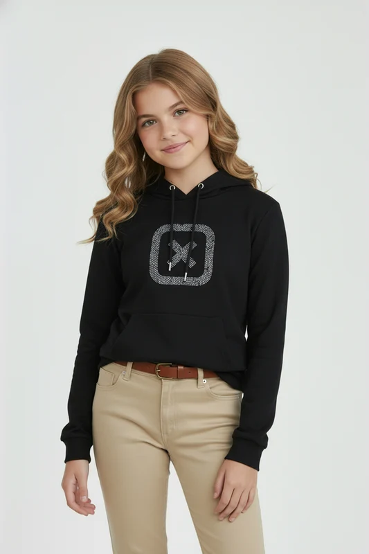 MOLETOM REGULAR STRASS 9210I INFANTIL PRETO / 10A