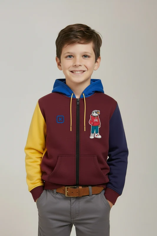 MOLETOM CAPUZ 3467I INFANTIL BORDO / 4A