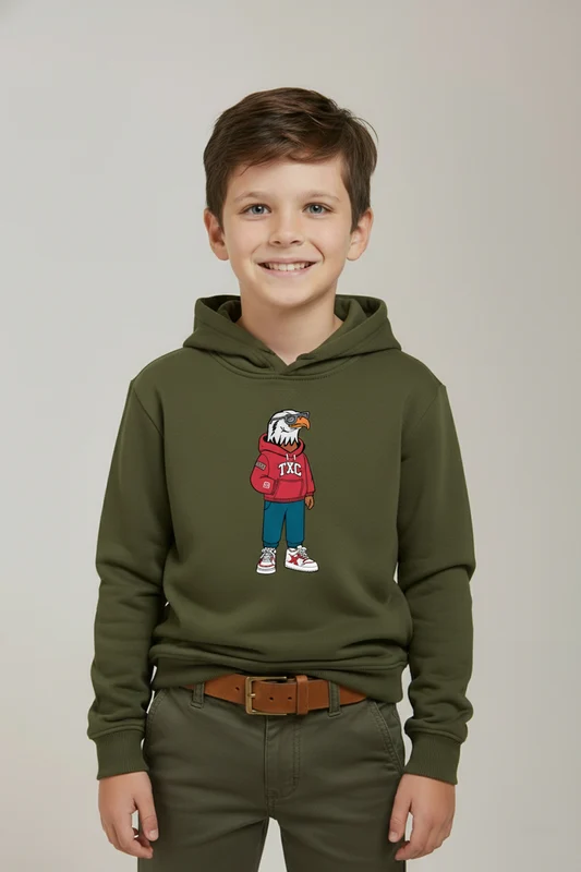 MOLETOM CAPUZ 3469I INFANTIL VERDE MILITAR / 6A