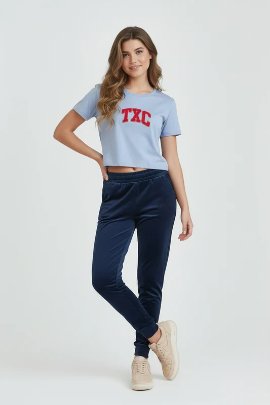 CALCA JOGGER AVELUDADA 25107I INFANTIL MARINHO / 6A