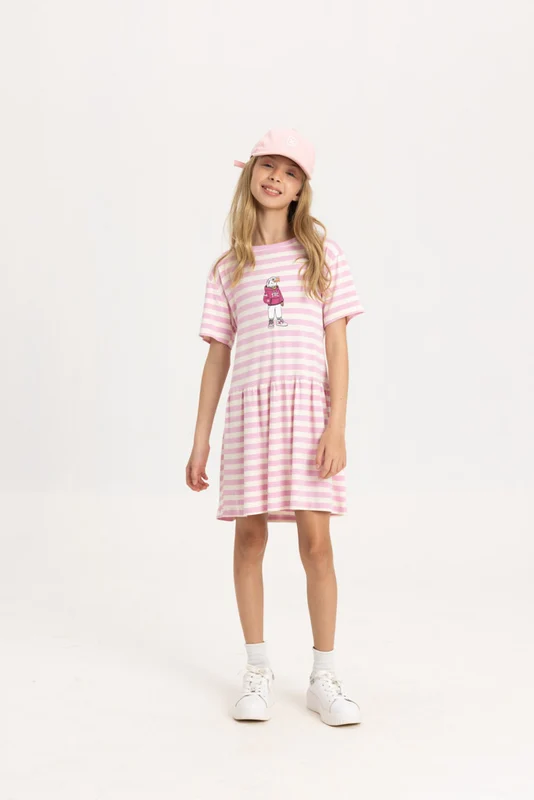 VESTIDO REGULAR FIO 30 40108VI INFANTIL ROSA CLARO / 16A