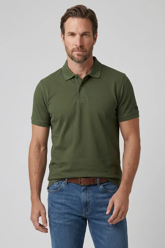 POLO REGULAR PIQUET COM 6912 VERDE MILITAR / P